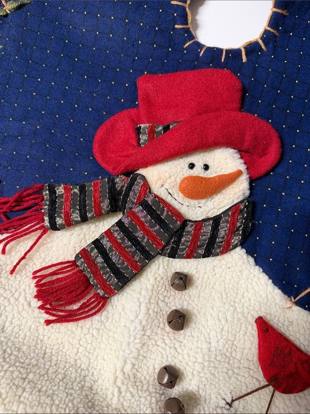 Navy Sky Snowman Tree Skirt 42 Inch - Picture 9 of 16
